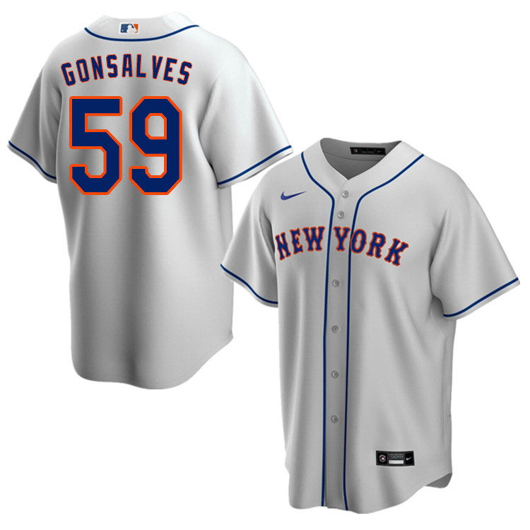 Nike Men #59 Stephen Gonsalves New York Mets Baseball Jerseys Sale-Gray